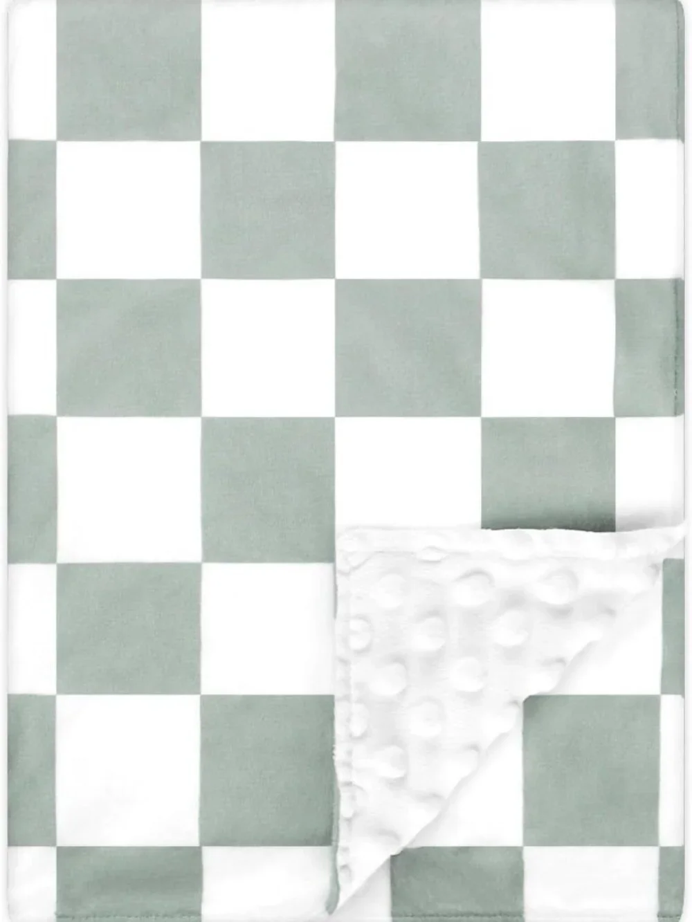 Soft Plush Baby Blanket | Warm Minky Dot for Newborns & Toddlers | Unisex Green